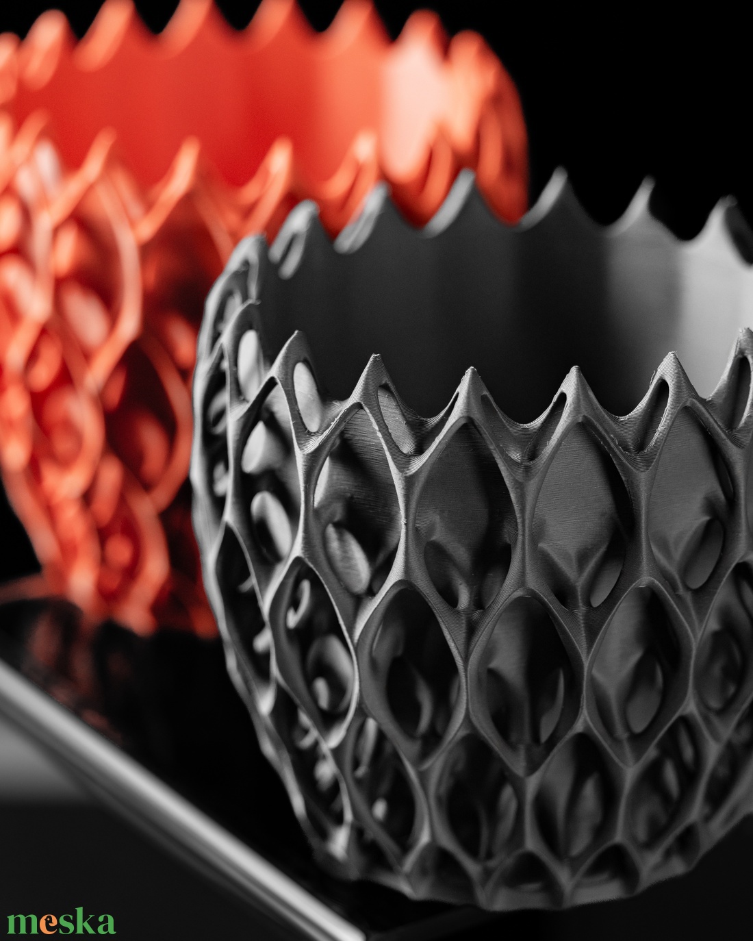 A sötétség eleganciája � Parametrikus Design Kaspó - otthon & életmód - virágdekoráció - virágtartó - kaspó - Meska.hu