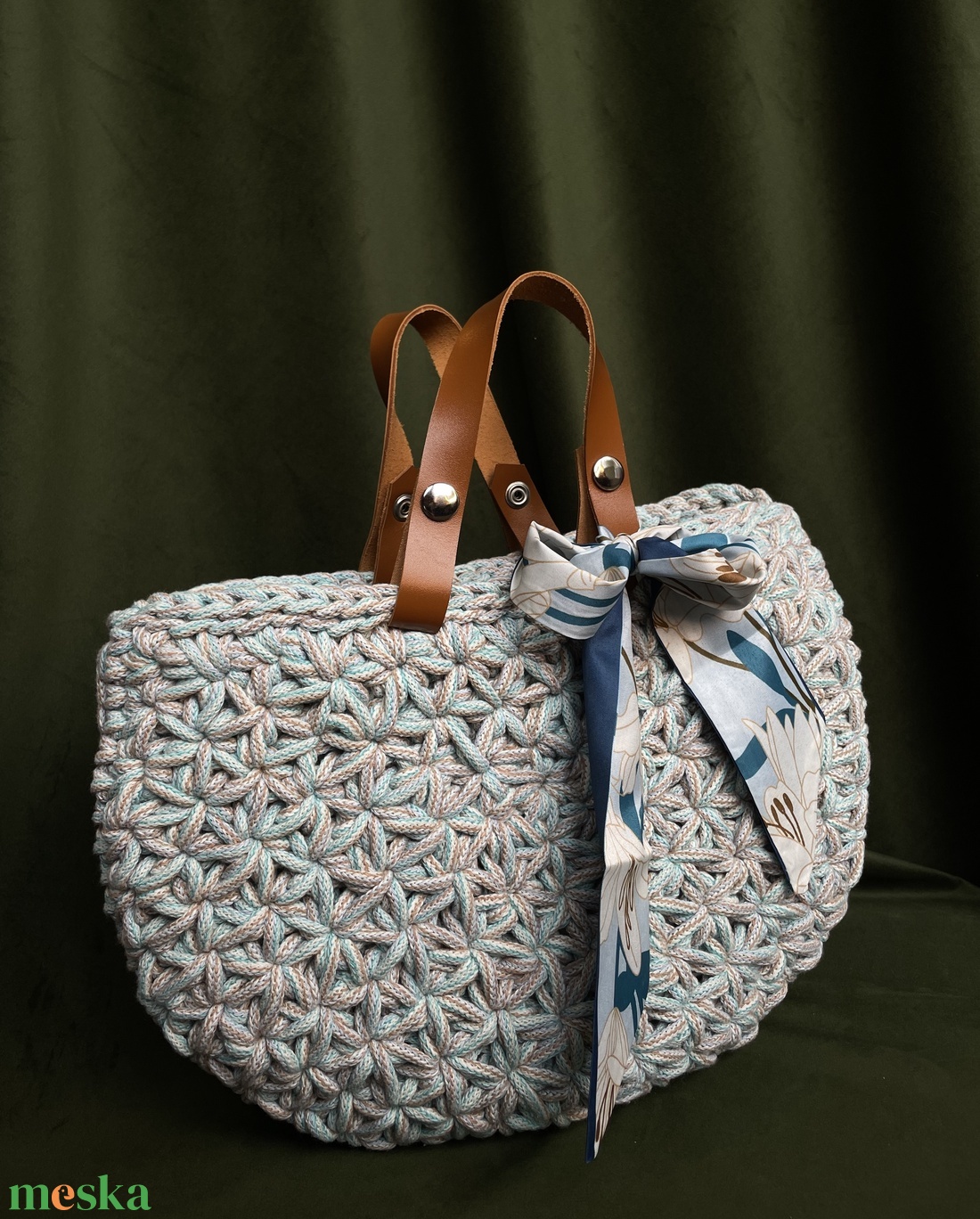 Jázmin mintás shopper táska - táska & tok - kézitáska & válltáska - kézitáska - Meska.hu