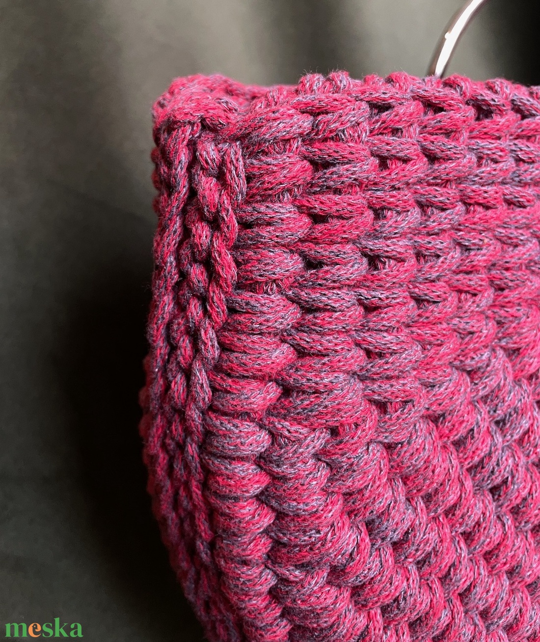 Kosártáska - gránátalma - táska & tok - kézitáska & válltáska - kézitáska - Meska.hu