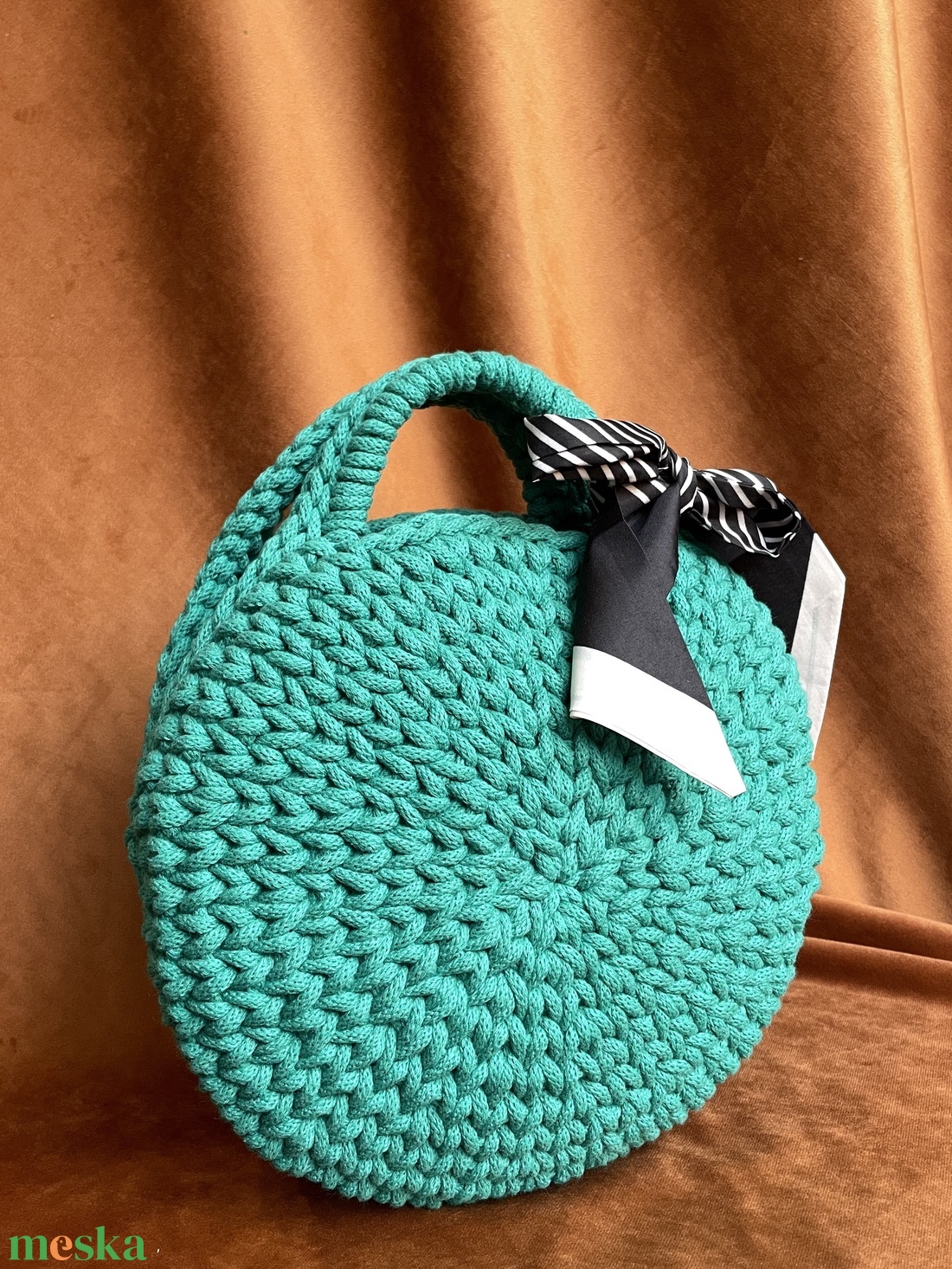 Horgolt macaron kézitáska - táska & tok - kézitáska & válltáska - belső rendező - Meska.hu