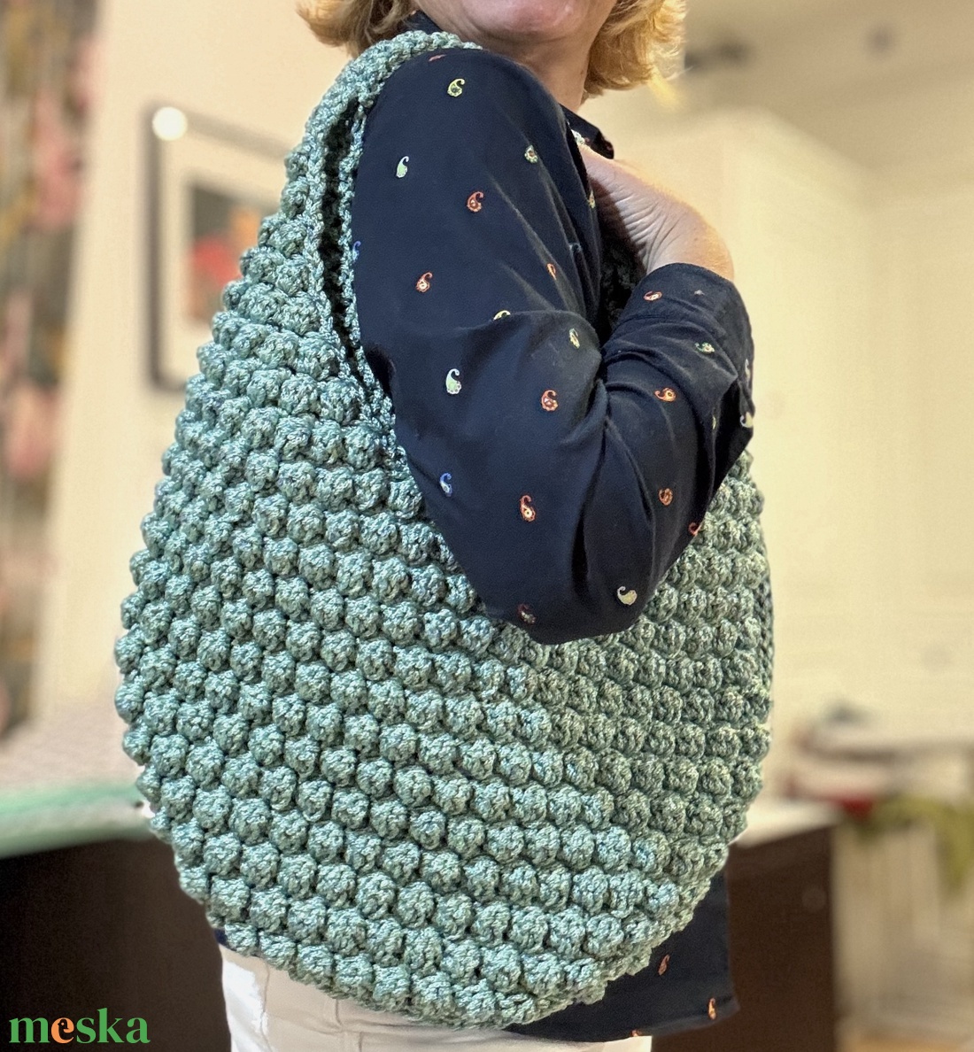 Bogyós shopper válltáska - táska & tok - kézitáska & válltáska - válltáska - Meska.hu