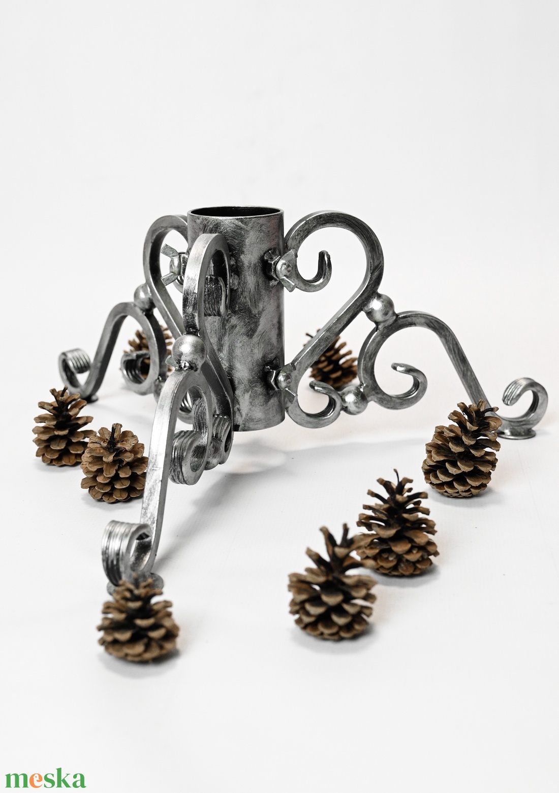 Karácsonyfa talp - ezüst - karácsony - karácsonyi lakásdekoráció - karácsonyfadíszek - Meska.hu