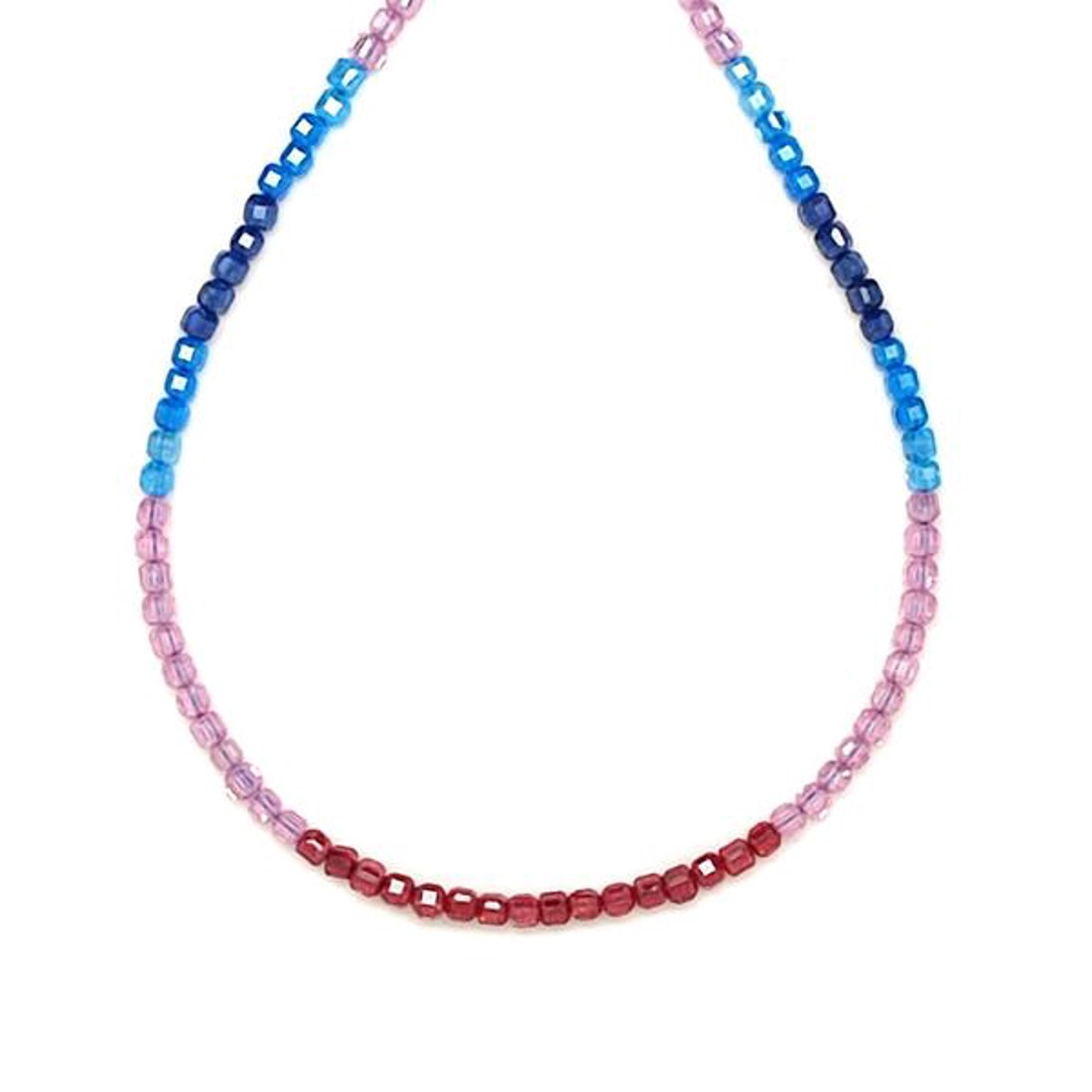 Cirkon faz. mix kék rózsaszín vörös korong 2x3mm  ékszerkészítő alapanyag (füzér) - kellékek & szerszámok - ásvány alapanyag - ásványfüzér - Meska.hu