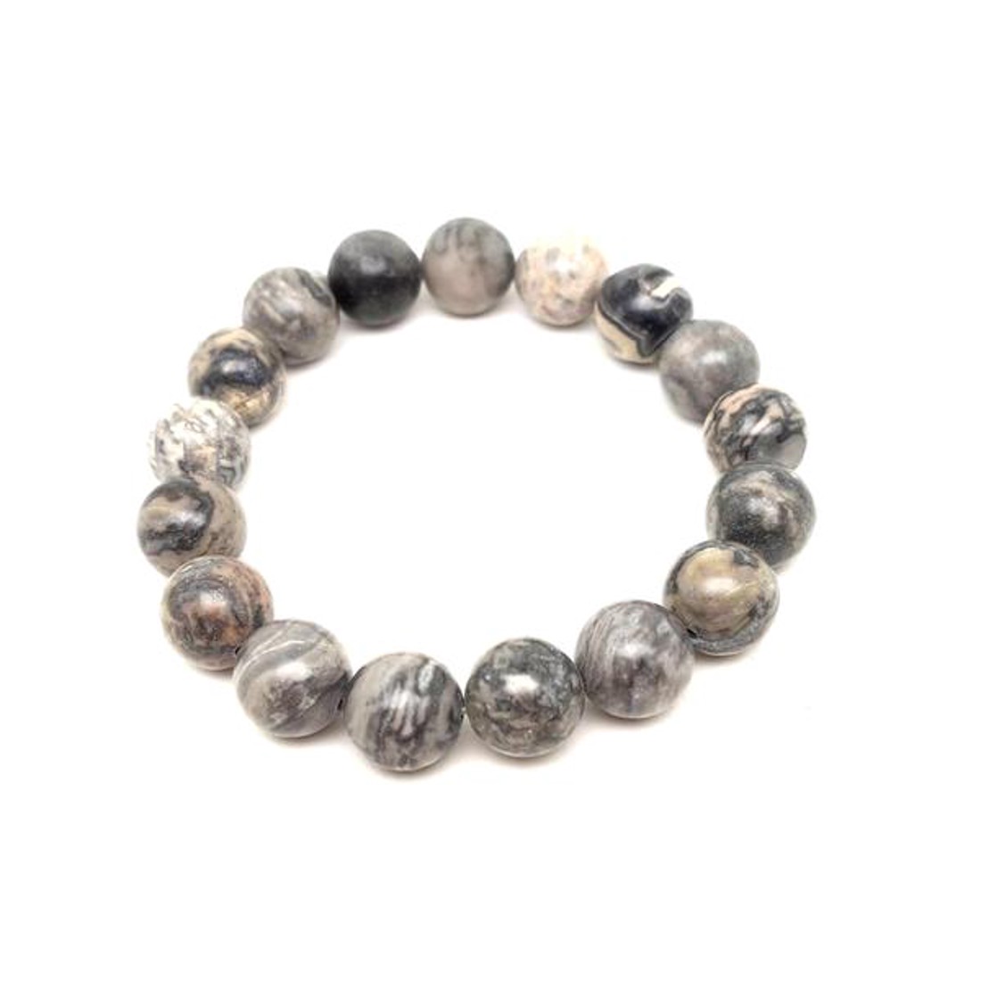 Jáspis silver leaf ásvány karkötő golyós 10mm - ékszer - karkötő - ásványkarkötő - Meska.hu