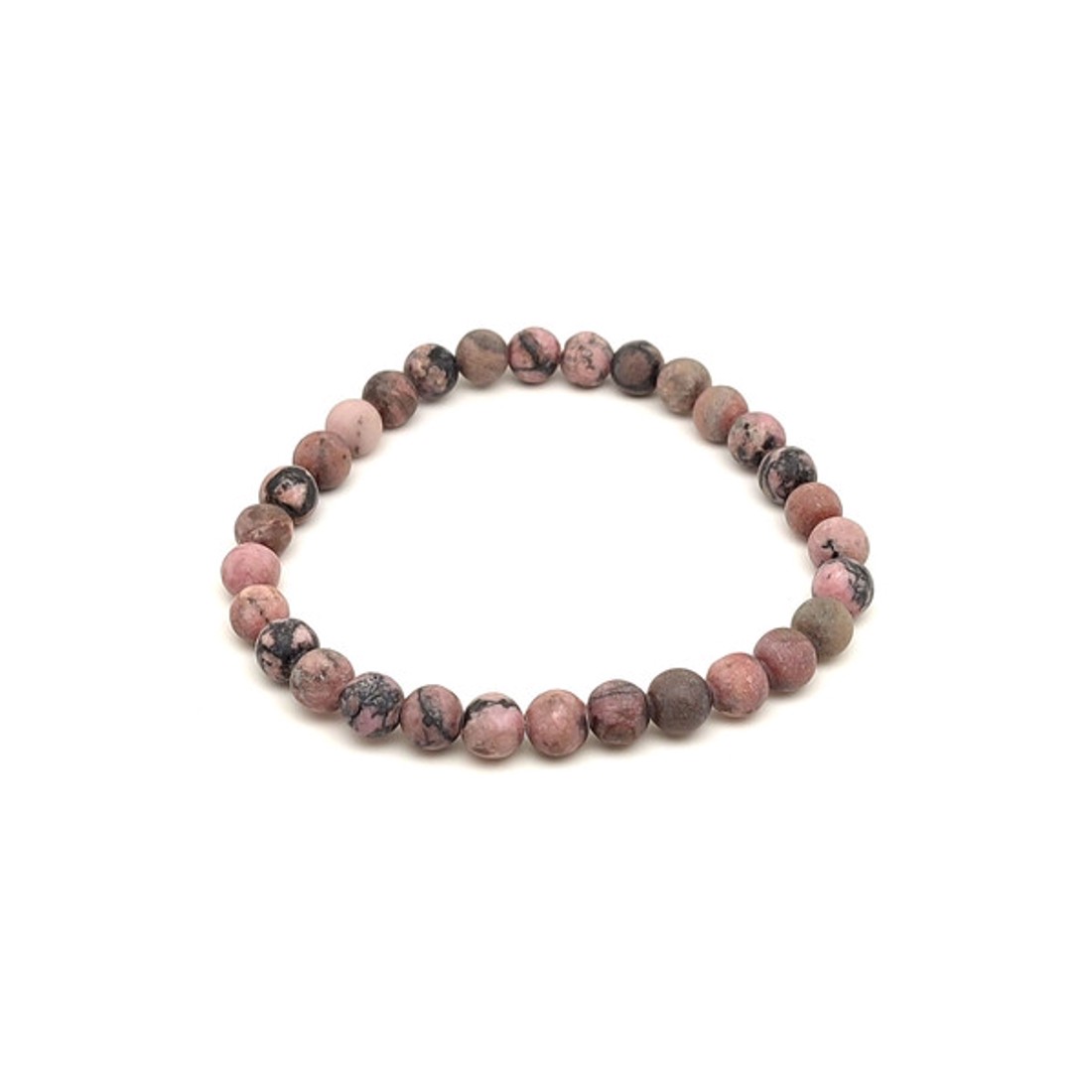 Matt rodonit golyós ásvány karkötő 6mm - ékszer - karkötő - ásványkarkötő - Meska.hu