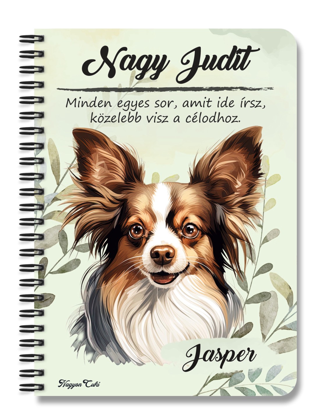 Személyre szabható - Sable Papillon portré mintás A5-ös füzet - otthon & életmód - papír, írószer - jegyzetfüzet & napló - Meska.hu