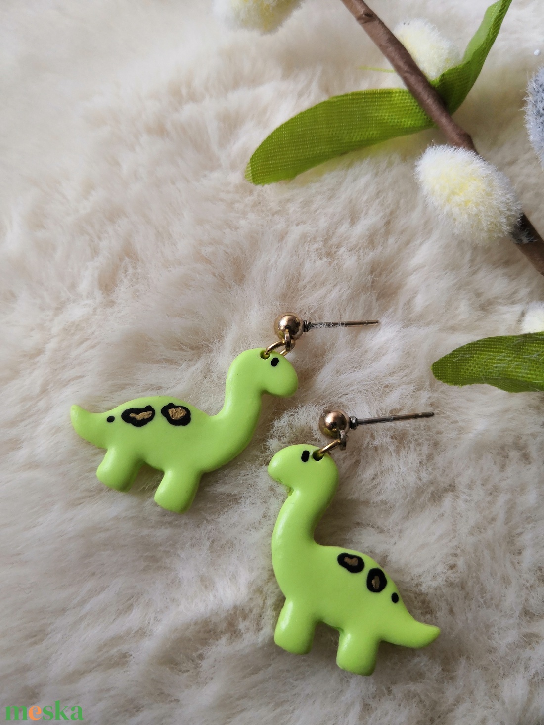 Polymer clay fülbevaló-Dínó - ékszer - fülbevaló - lógó fülbevaló - Meska.hu Polymer clay fülbevaló-Dínó - ékszer - fülbevaló - lógó fülbevaló - Meska.hu