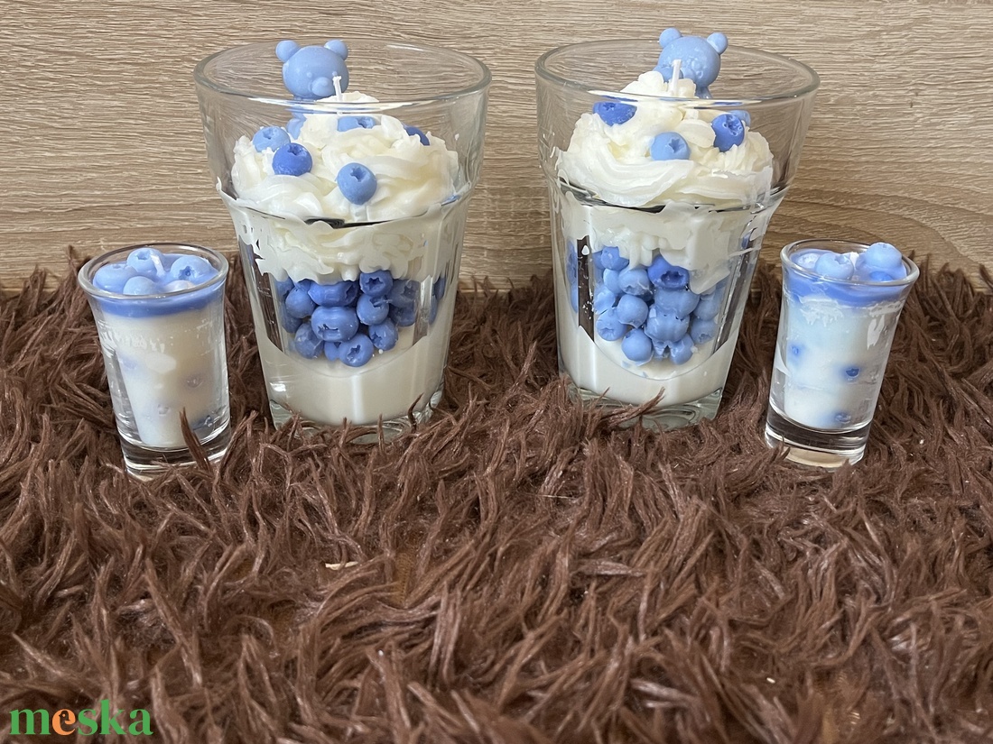 Áfonyás desszert gyertya szett - otthon & életmód - gyertya, illat, aroma - aromalámpa - Meska.hu