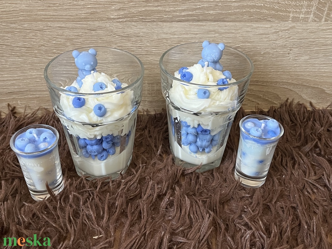 Áfonyás desszert gyertya szett - otthon & életmód - gyertya, illat, aroma - aromalámpa - Meska.hu