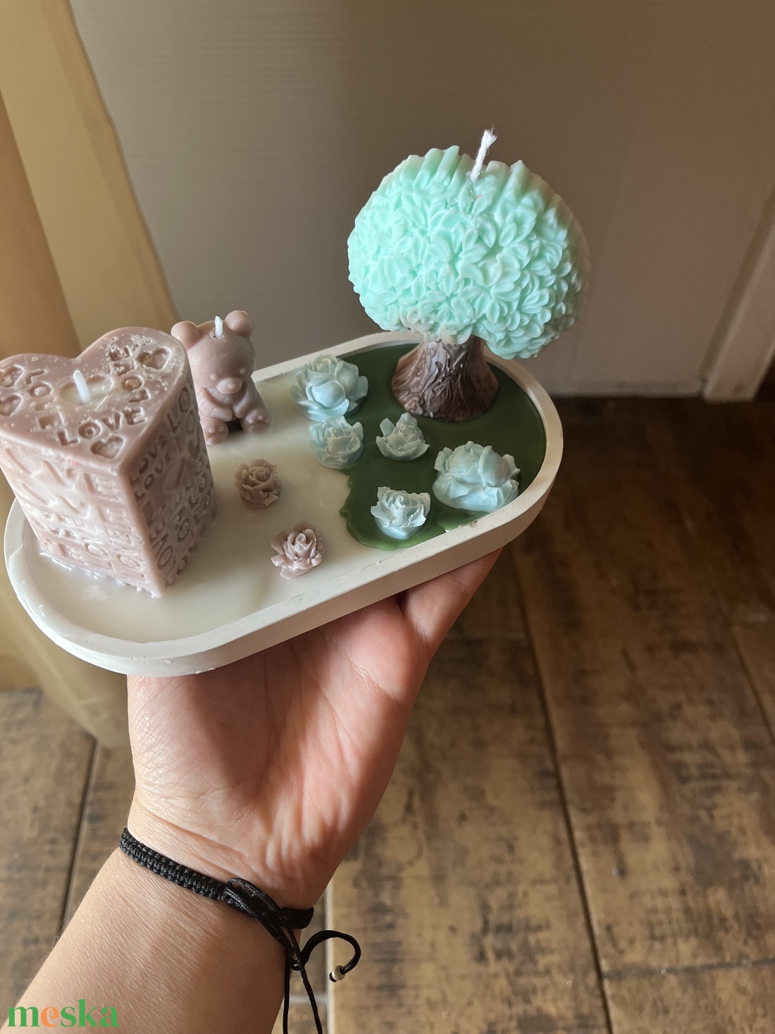  Kézzel készült dekor gyertya szett � pasztell romantikus hangulat - otthon & életmód - gyertya, illat, aroma - gyertya - Meska.hu