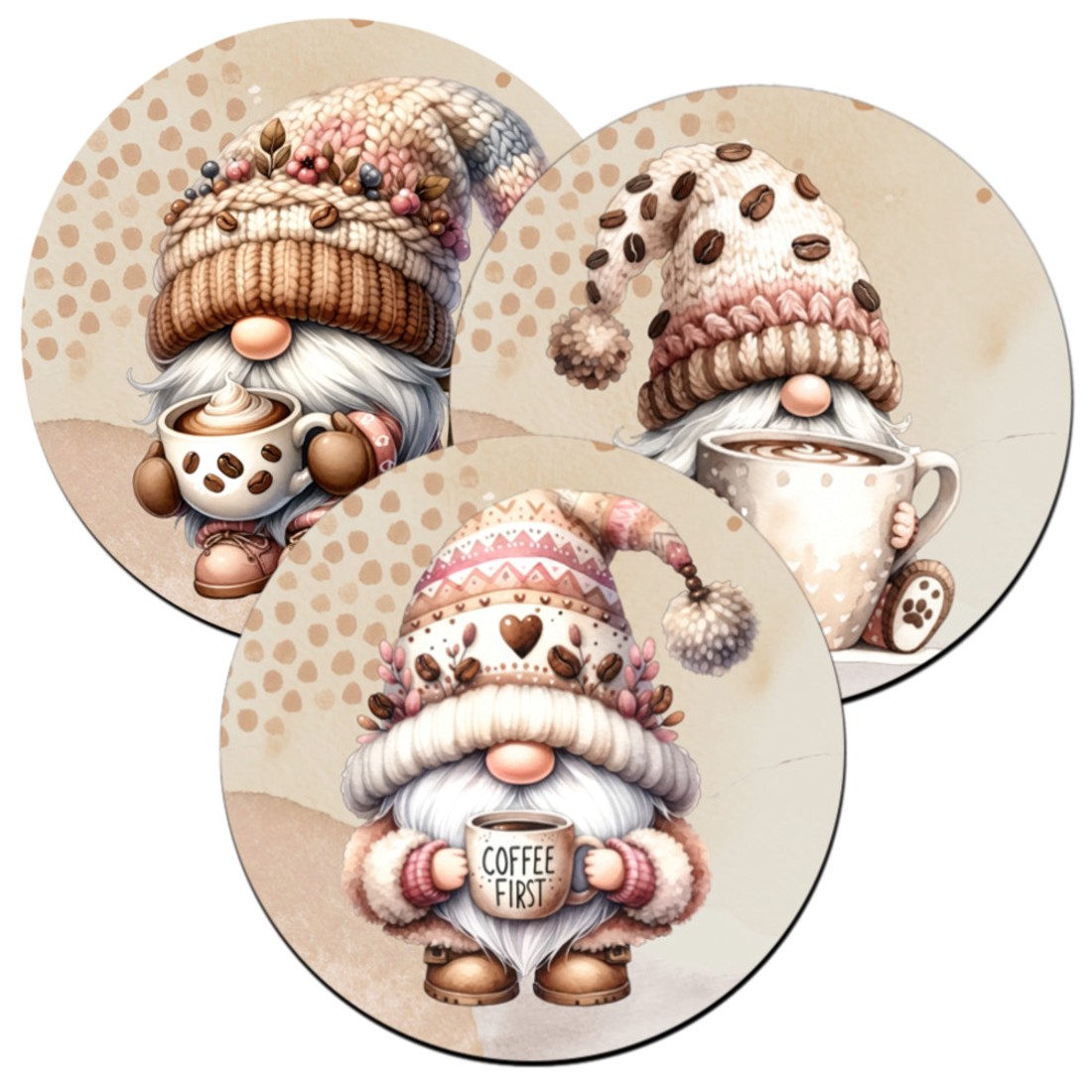 3 db cuki kávés manók alátét szett (#05) -  - Meska.hu
