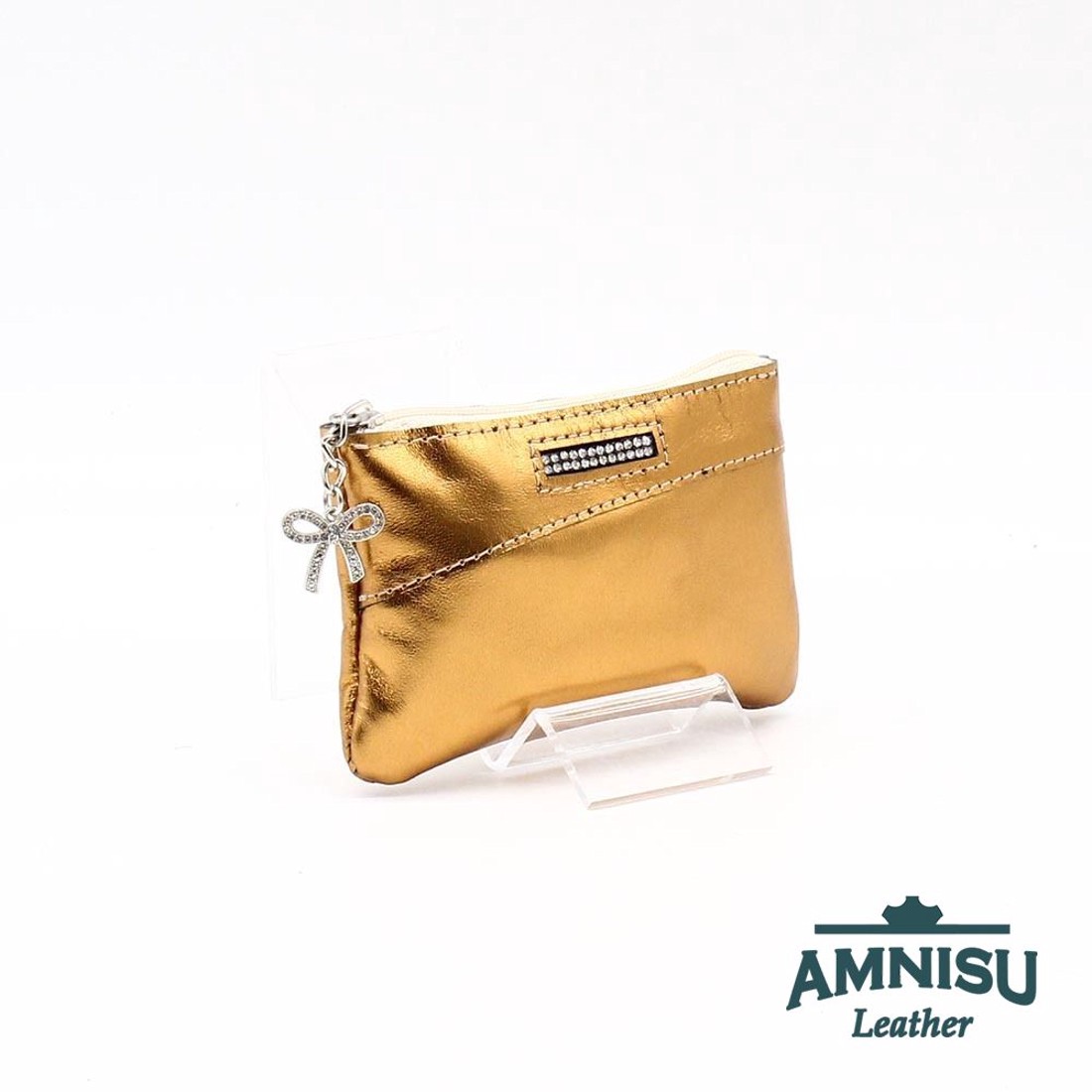 Óarany ívelt egy cipzáras kristály köves kulcstartó D2003 - táska & tok - kulcstartó & táskadísz - kulcstartó - Meska.hu