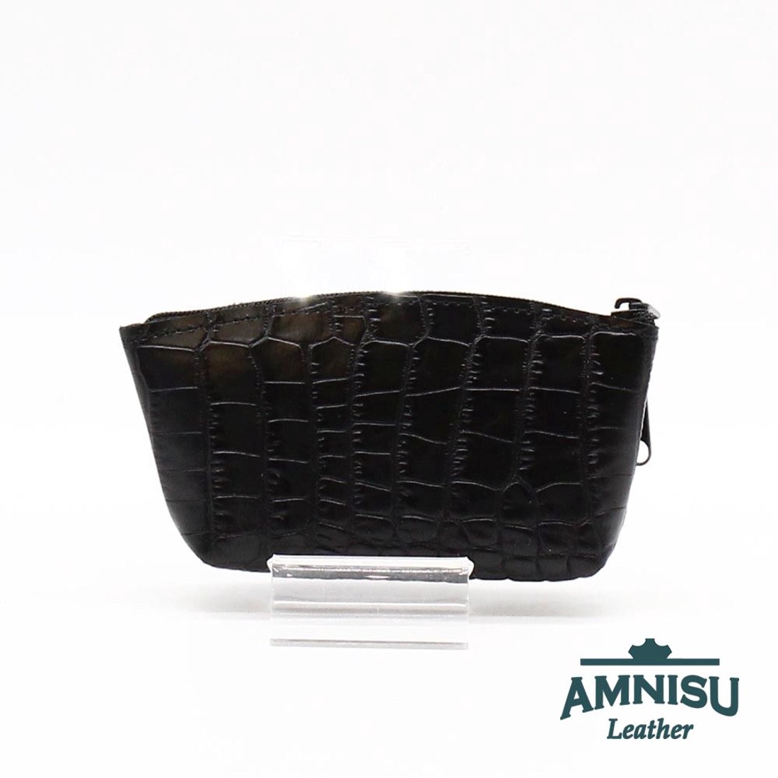 Fekete krokkómintás kettő cipzáras kulcstartó B8008 - táska & tok - kulcstartó & táskadísz - kulcstartó - Meska.hu