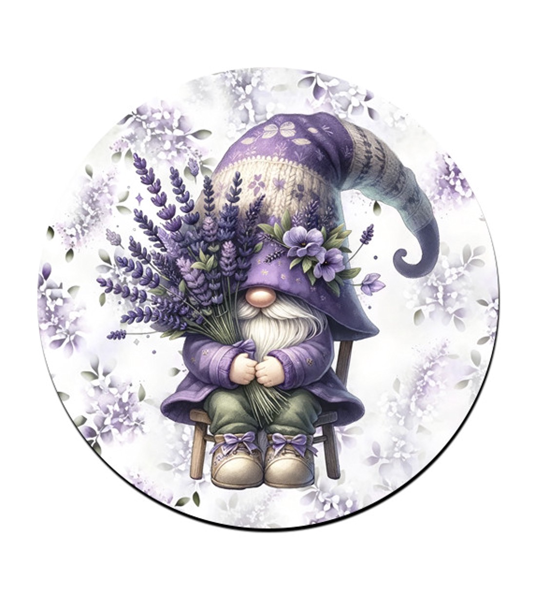 Levendulás manó egy csokorral mintás bögre alátét -  - Meska.hu