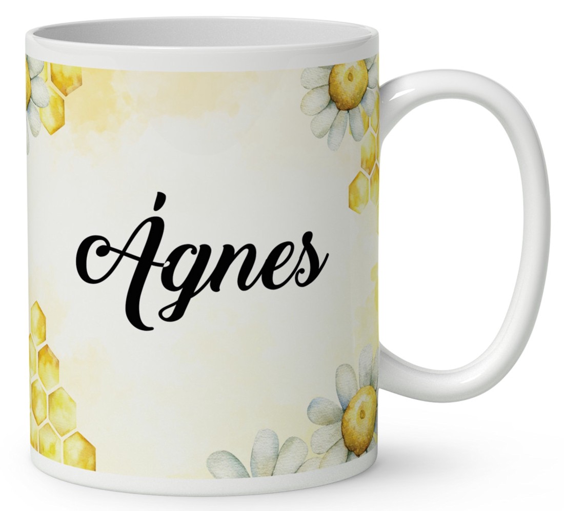 Névvel kérhető - Aranyos méhecske mintás bögre - otthon & életmód - konyhafelszerelés, tálalás - tálalás - bögre & csésze - Meska.hu