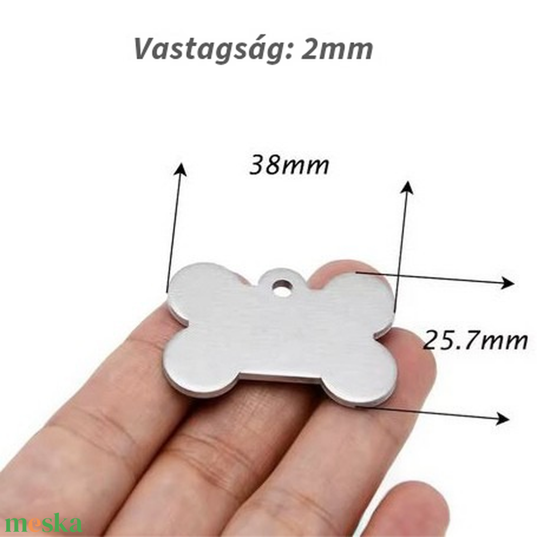 Kézzel kalapált alumínium kutyabiléta � Nomád Csont (38mm x 25mm) - otthon & életmód - kisállatoknak - kutyáknak - kutya biléta - Meska.hu