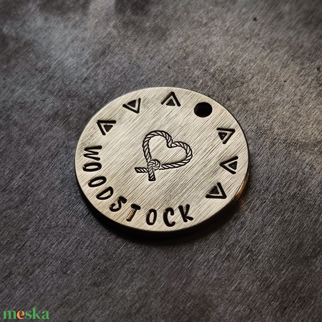 Kézzel készült sárgaréz kutyabiléta  � Knotta (30mm) - otthon & életmód - kisállatoknak - kutyáknak - kutya biléta - Meska.hu