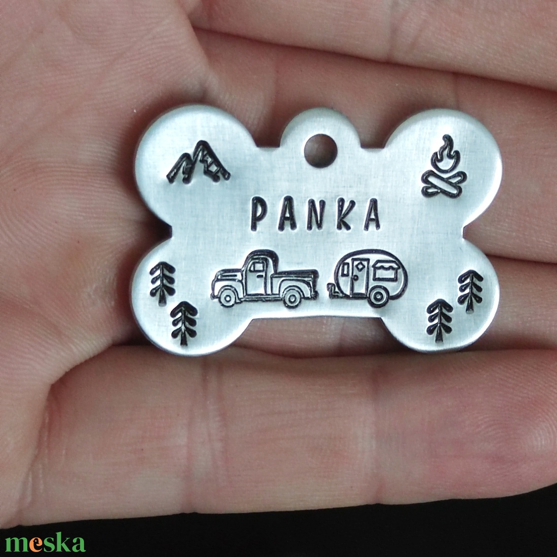 Kézzel kalapált alumínium kutyabiléta � ROAM (38mm x 25mm) - otthon & életmód - kisállatoknak - kutyáknak - kutya biléta - Meska.hu