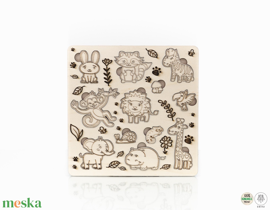 Állatos puzzle, készségfejlesztő játék - játék & sport - készségfejlesztő és logikai játék - logikai játékok - Meska.hu