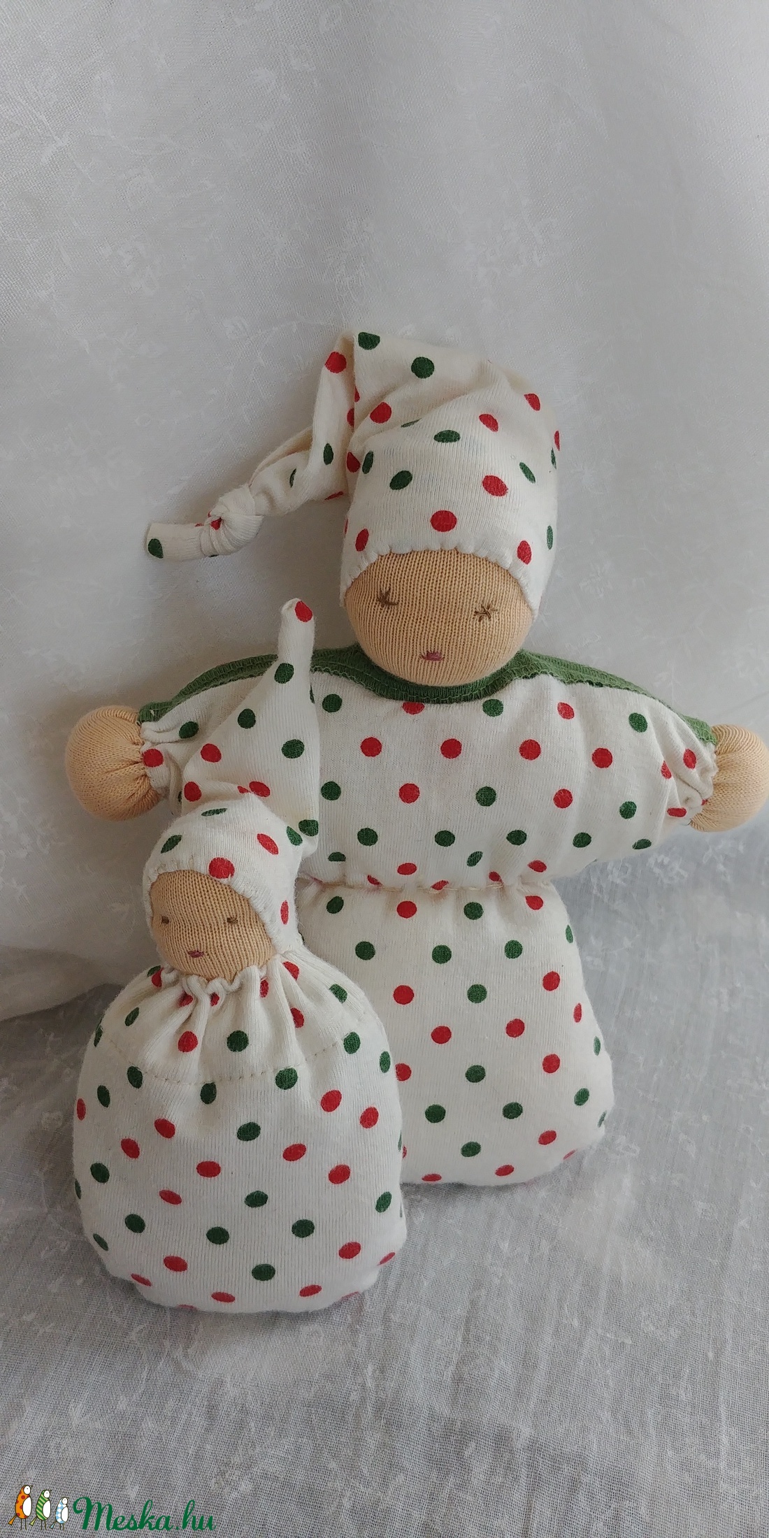 Waldorf marokbaba pár pöttyös - játék & sport - baba & babaház - baba - Meska.hu