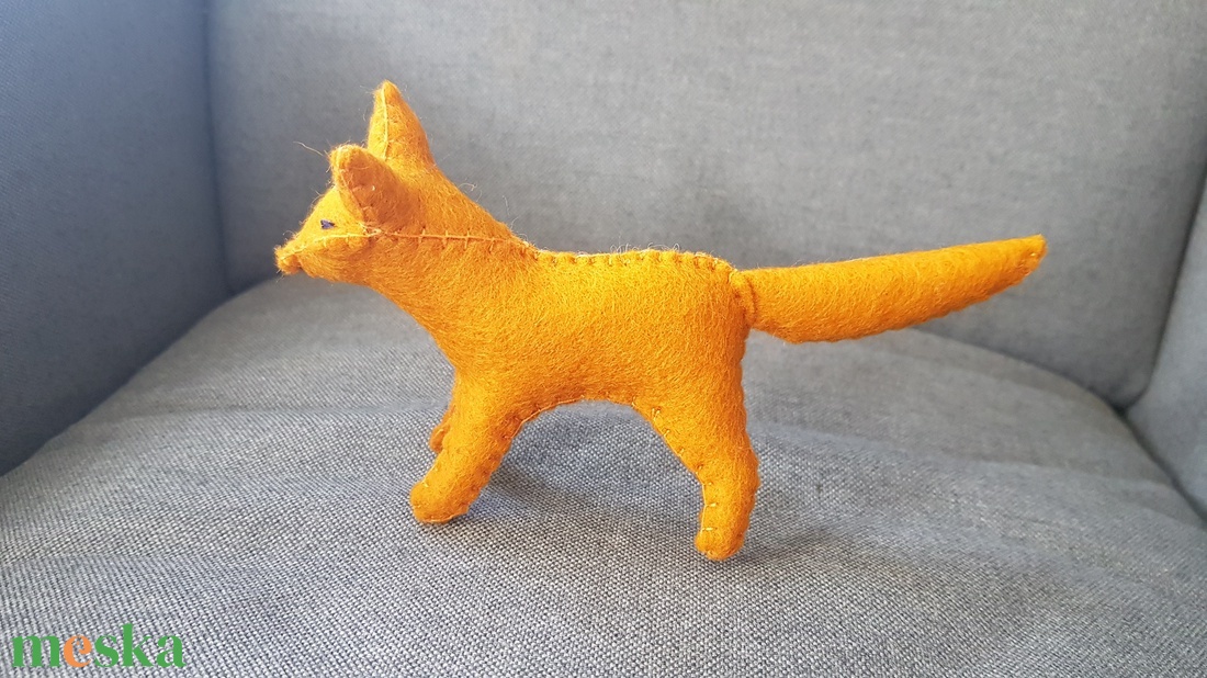 Filc róka  narancs - játék & sport - plüssállat & játékfigura - malac - Meska.hu