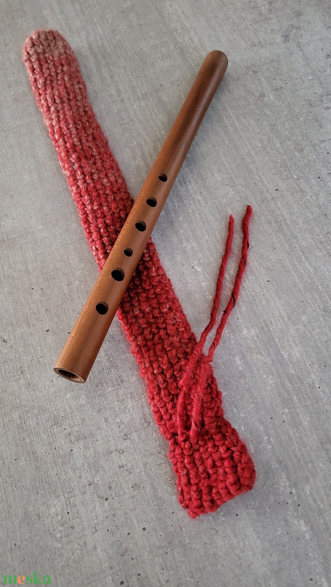 Horgolt furulyatok piros - könyv & zene - hangszer & hangszertok - Meska.hu