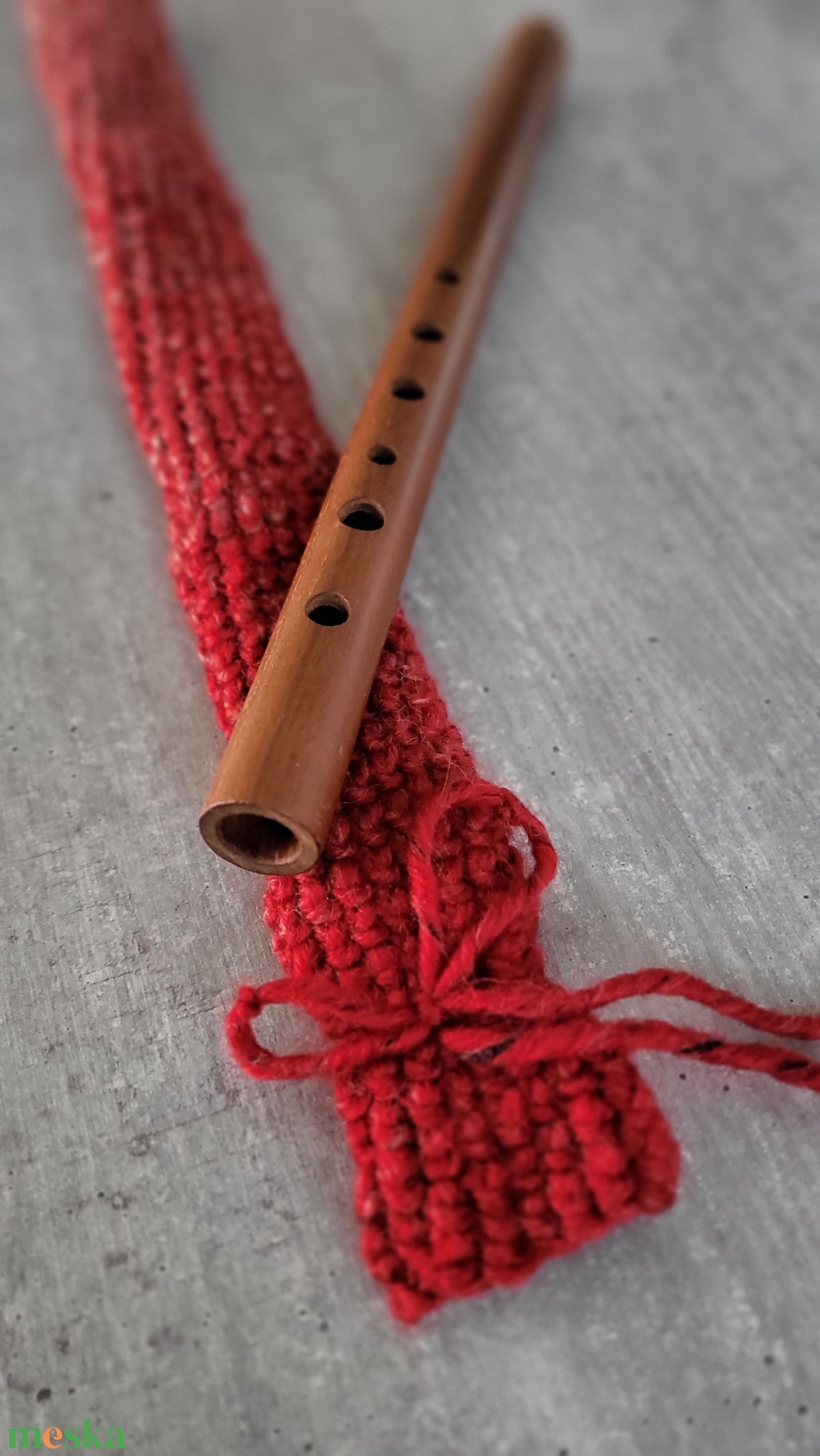 Horgolt furulyatok piros - könyv & zene - hangszer & hangszertok - Meska.hu