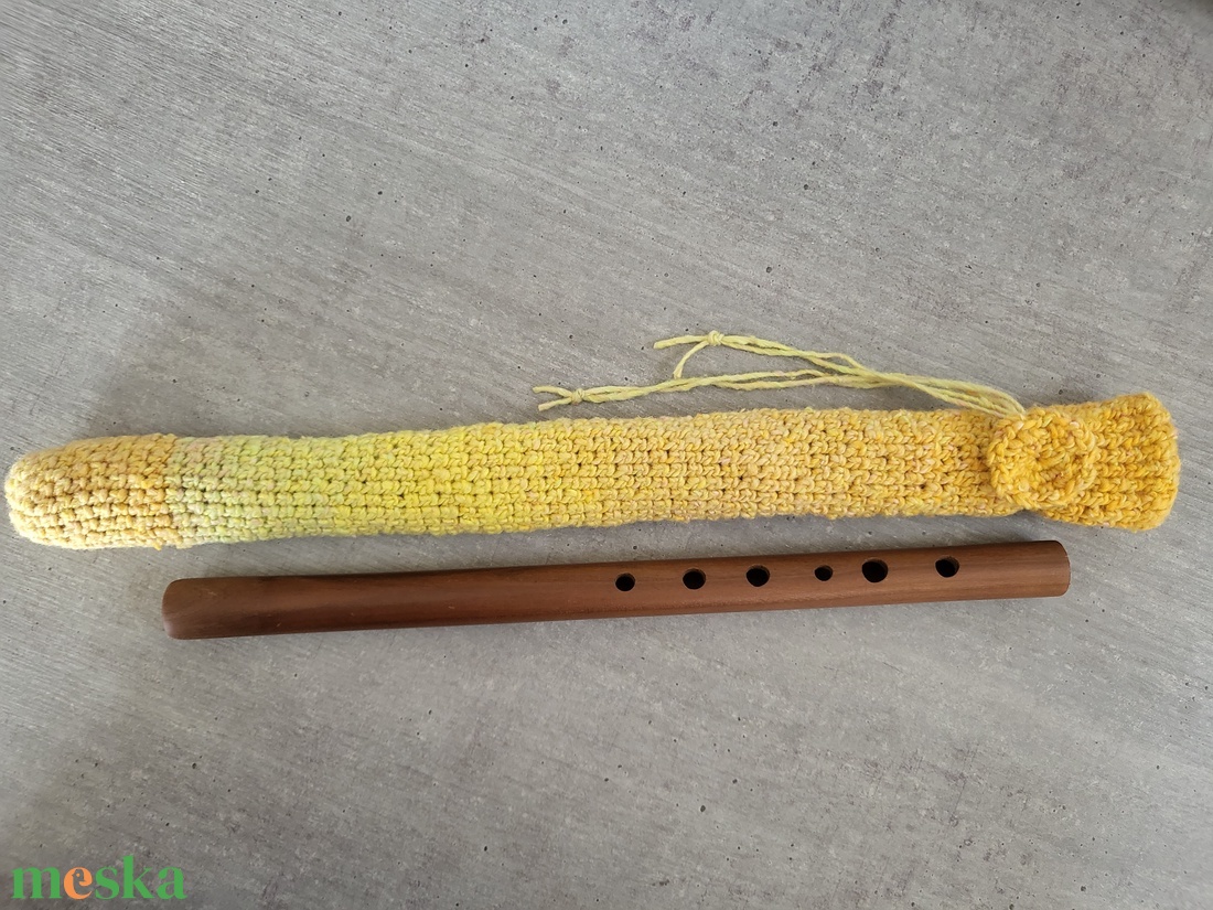 Horgolt furulyatok napsárga - könyv & zene - hangszer & hangszertok - Meska.hu