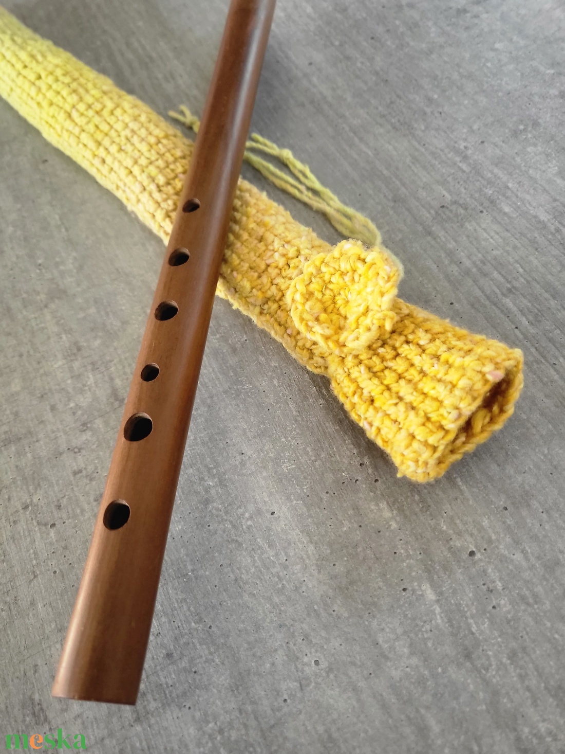 Horgolt furulyatok napsárga - könyv & zene - hangszer & hangszertok - Meska.hu