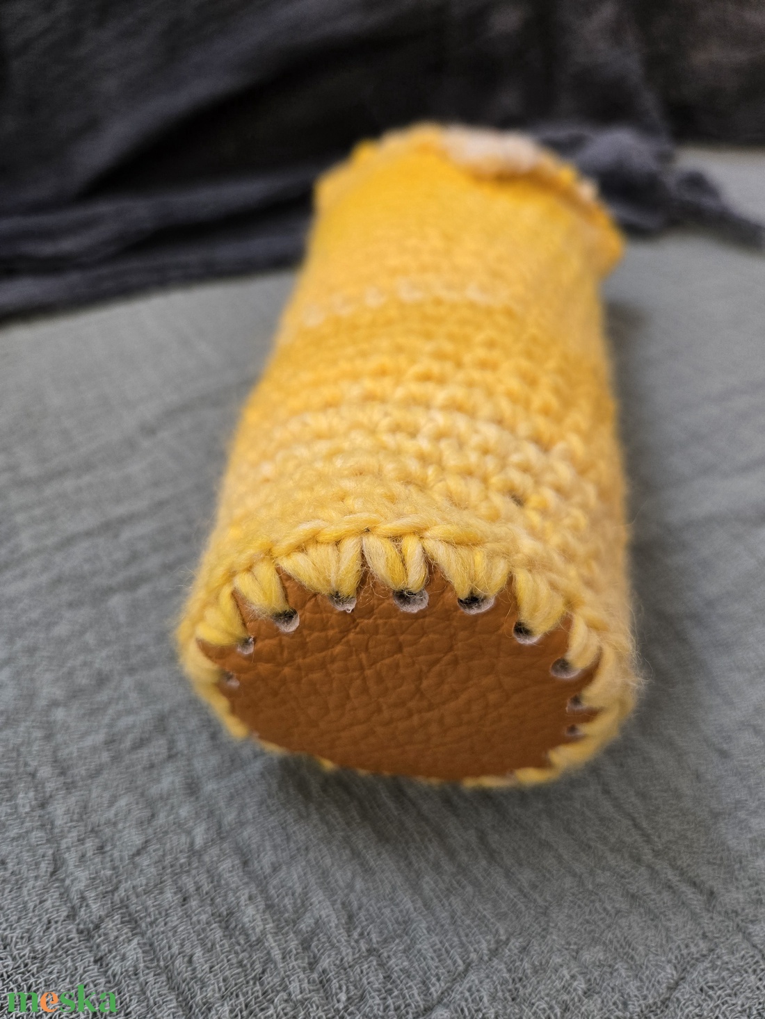 Horgolt ceruzatartó sárga - táska & tok - pénztárca & más tok - telefontok - Meska.hu