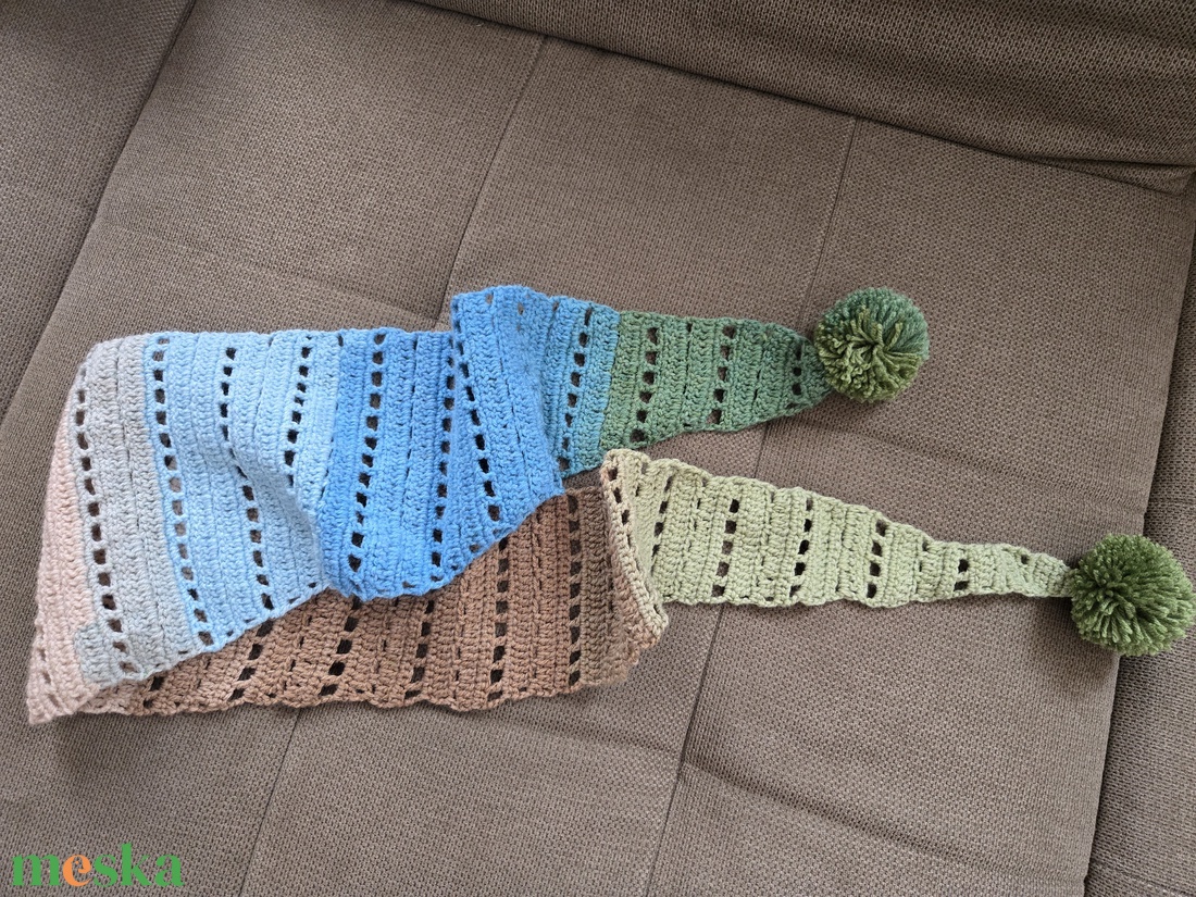 Horgolt gyermek sál barna - ruha & divat - sál, sapka, kendő - sál - Meska.hu