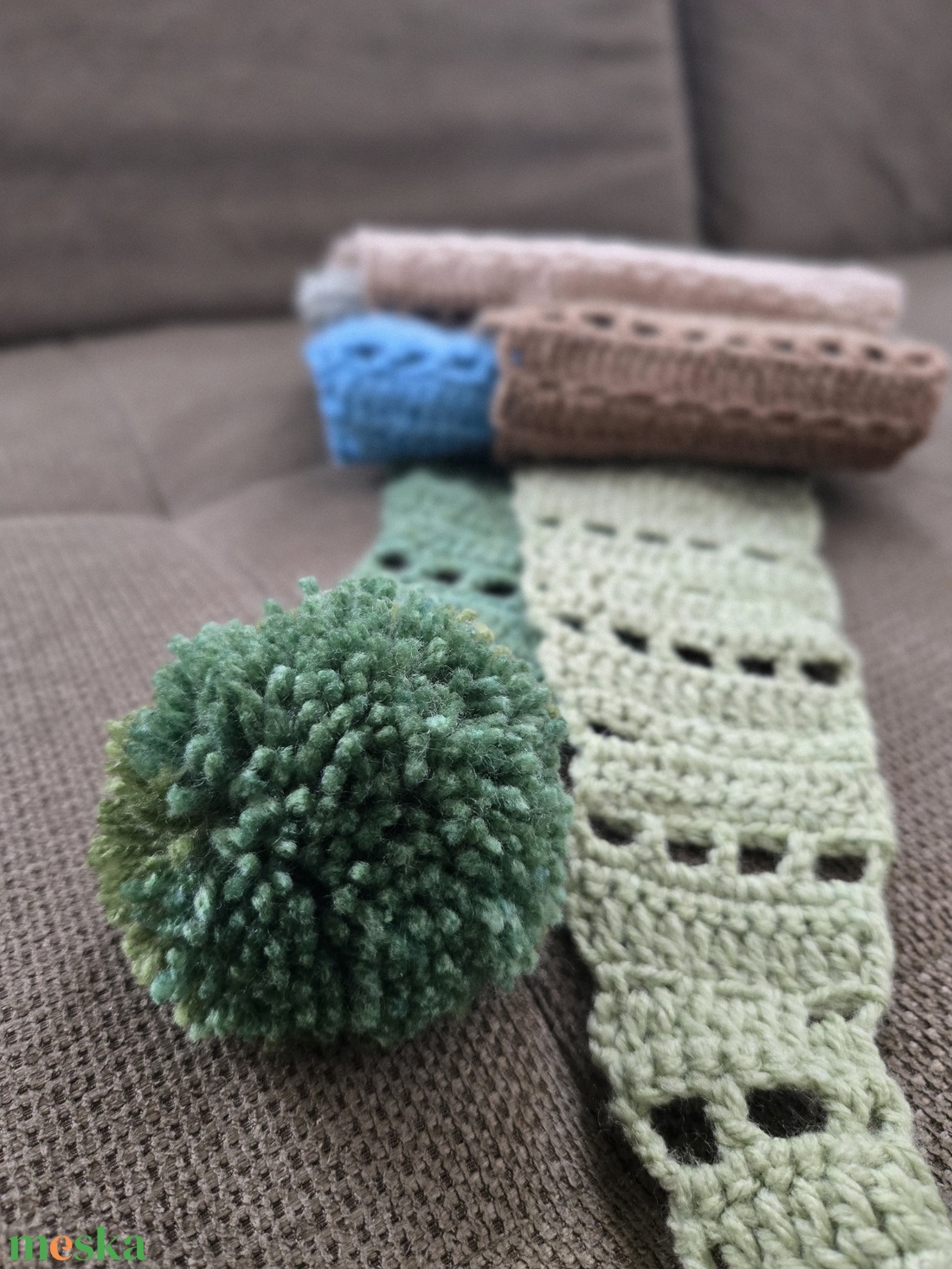 Horgolt gyermek sál barna - ruha & divat - sál, sapka, kendő - sál - Meska.hu