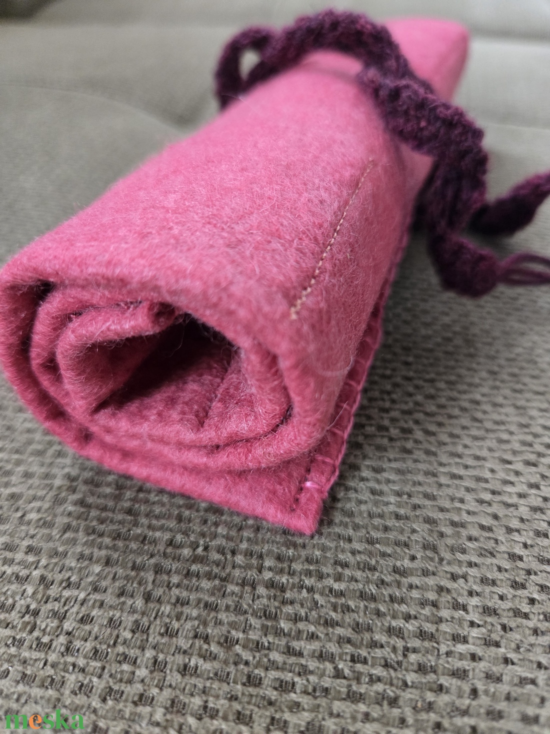 Krétatartó rózsaszín sötét - táska & tok - variálható táska - Meska.hu