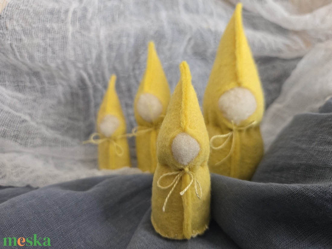 Manó család  sárga - játék & sport - plüssállat & játékfigura - manó - Meska.hu