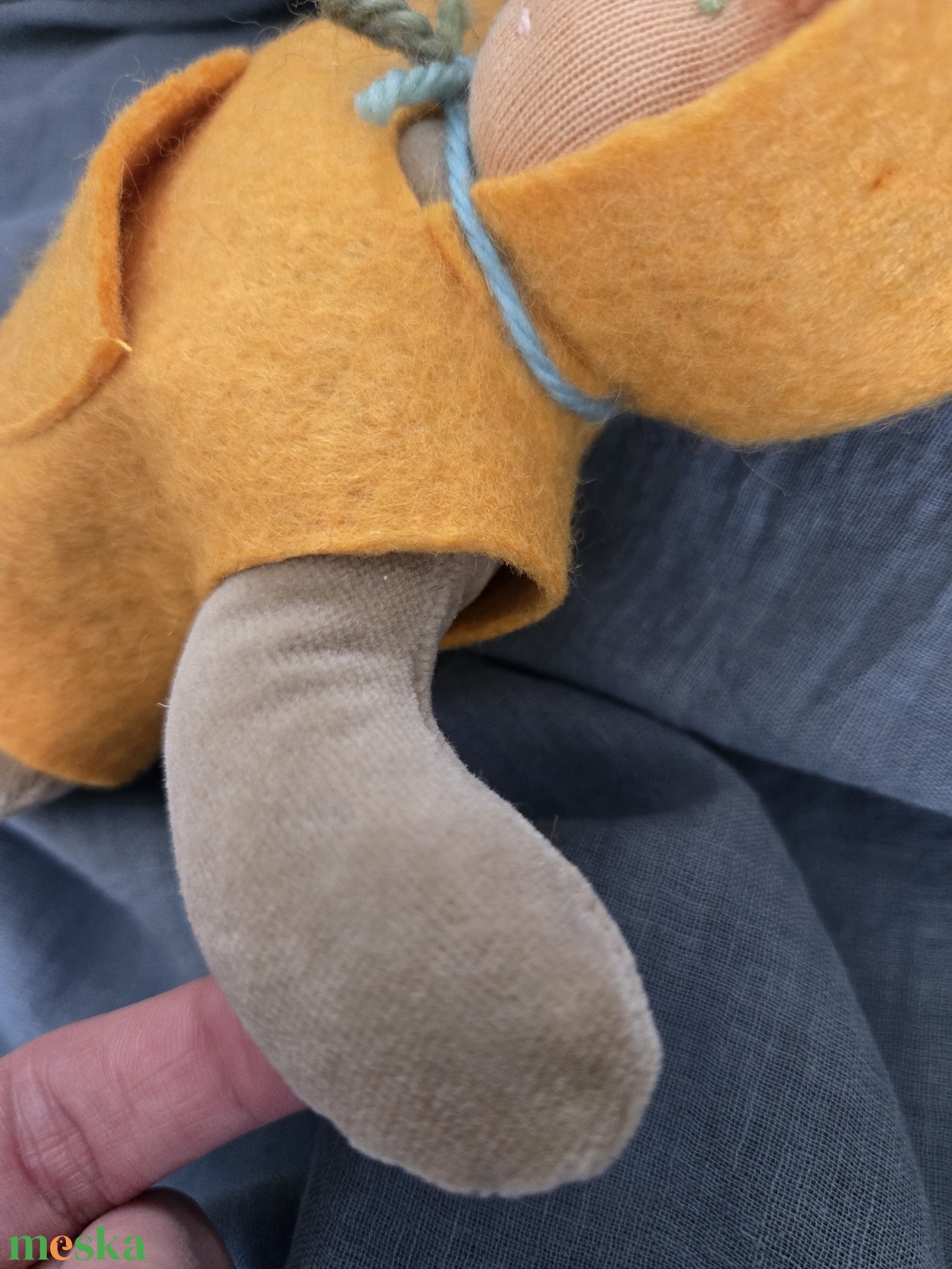 Waldorf csecsemő baba sárga - baba - mama - baba játékok - waldorf játékok - Meska.hu