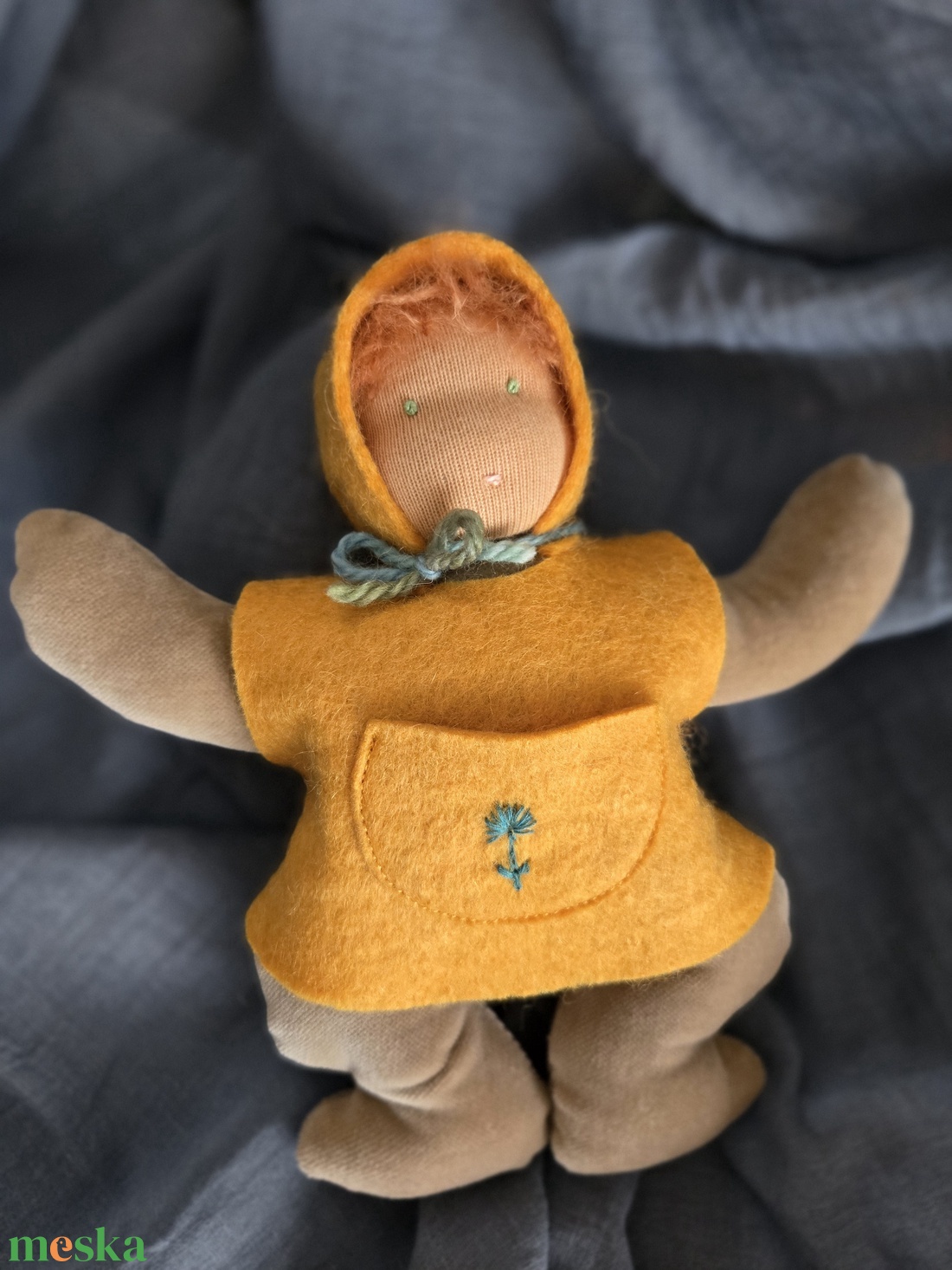 Waldorf csecsemő baba sárga - baba - mama - baba játékok - waldorf játékok - Meska.hu