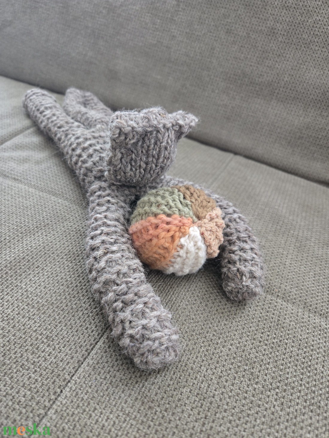 Kötött gyapjú cica - játék & sport - plüssállat & játékfigura - plüss dínók - Meska.hu