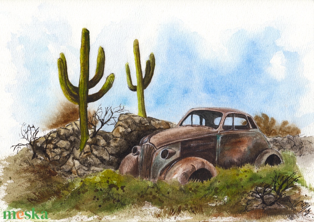 Arizona - nyári emlék, férfias hangulatú, akvarell illusztráció, nyomat, A4 - Summertime sorozat - művészet - festmény - akvarell - Meska.hu Arizona - nyári emlék, férfias hangulatú, akvarell illusztráció, nyomat, A4 - Summertime sorozat - művészet - festmény - akvarell - Meska.hu