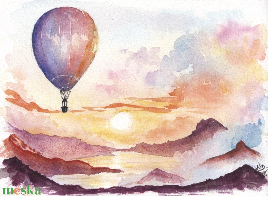 Felhők között - eredeti akvarell illusztráció, nem print, 13x18 cm - léghajós őszi hangulat - művészet - festmény - akvarell - Meska.hu Felhők között - eredeti akvarell illusztráció, nem print, 13x18 cm - léghajós őszi hangulat - művészet - festmény - akvarell - Meska.hu