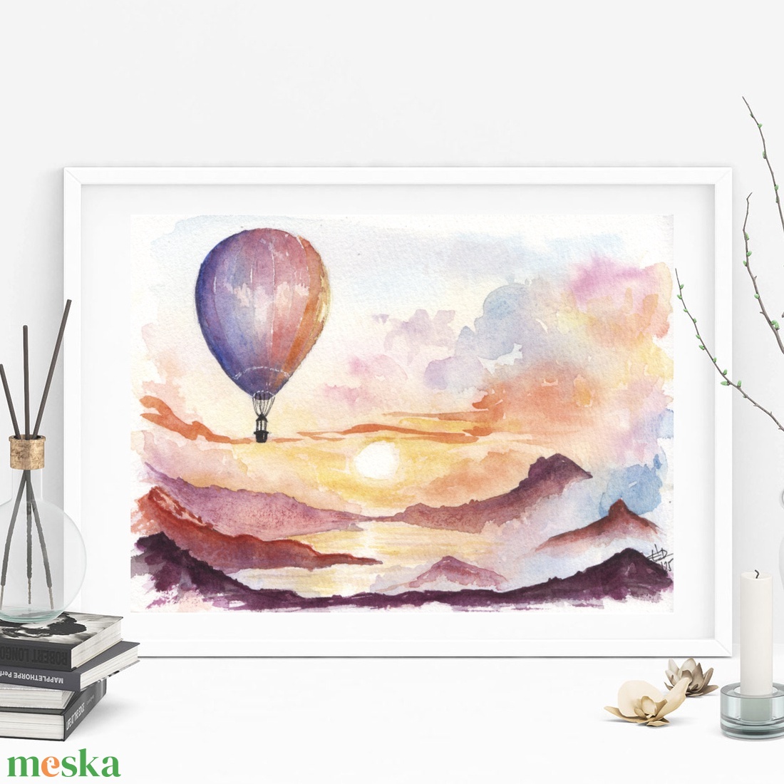 Felhők között - eredeti  akvarell illusztráció, nem print, 13x18 cm - léghajós őszi hangulat - művészet - festmény - akvarell - Meska.hu Felhők között - eredeti  akvarell illusztráció, nem print, 13x18 cm - léghajós őszi hangulat - művészet - festmény - akvarell - Meska.hu