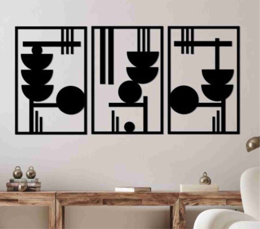 Modern geometrikus 3 részes falikép fából -  - Meska.hu