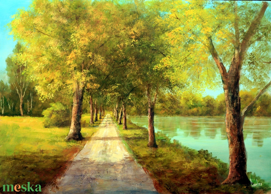 Lantos György: Fasor a parton 50x70 cm - művészet - festmény - olajfestmény - Meska.hu Lantos György: Fasor a parton 50x70 cm - művészet - festmény - olajfestmény - Meska.hu