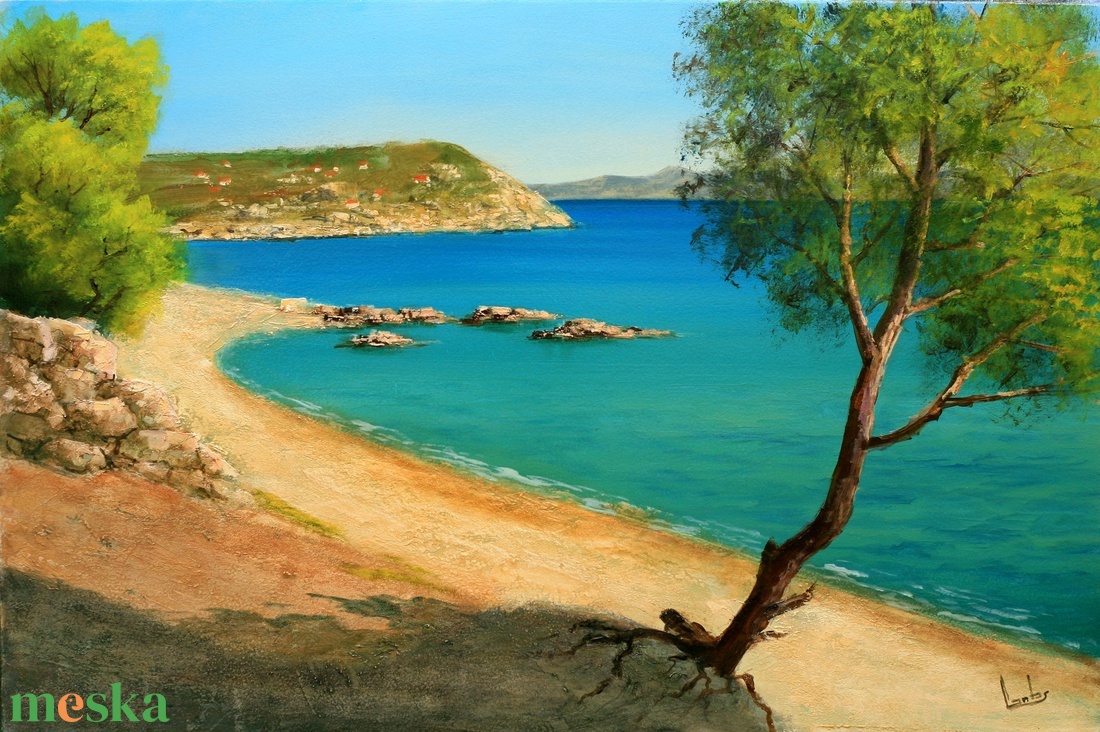 Lantos György: Mediterrán tengerpart 40x60 cm - művészet - festmény - olajfestmény - Meska.hu Lantos György: Mediterrán tengerpart 40x60 cm - művészet - festmény - olajfestmény - Meska.hu