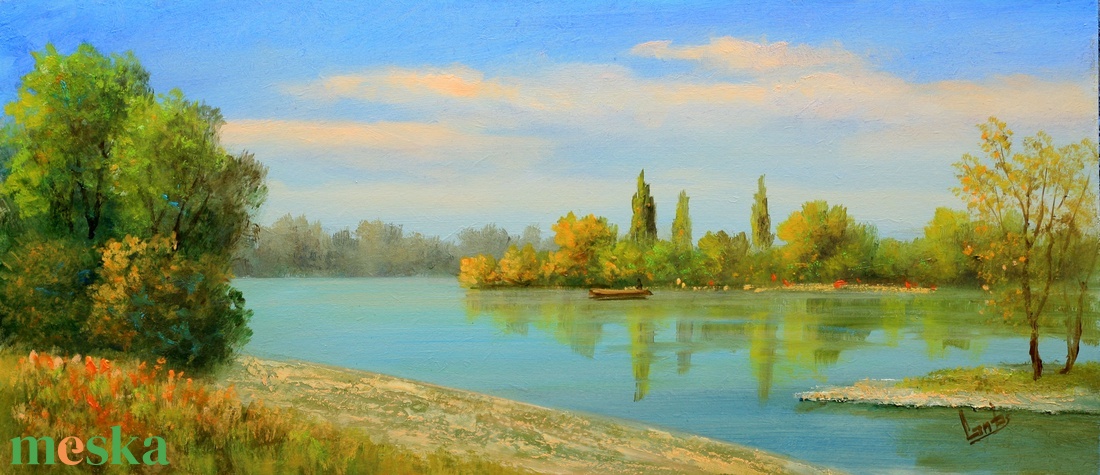 Lantos György: Tiszapart 18x36.jpg cm - művészet - festmény - olajfestmény - Meska.hu Lantos György: Tiszapart 18x36.jpg cm - művészet - festmény - olajfestmény - Meska.hu