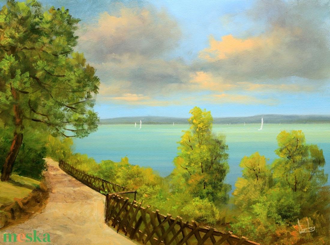 Lantos György: Balaton parti sétány 30x40 cm - művészet - festmény - olajfestmény - Meska.hu Lantos György: Balaton parti sétány 30x40 cm - művészet - festmény - olajfestmény - Meska.hu