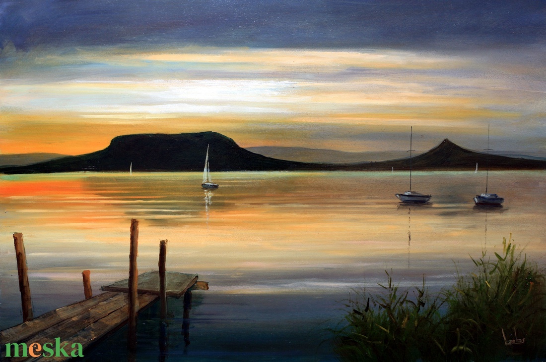 Lantos György: A Balaton alkonyatkor 40x60 cm - művészet - festmény - olajfestmény - Meska.hu Lantos György: A Balaton alkonyatkor 40x60 cm - művészet - festmény - olajfestmény - Meska.hu