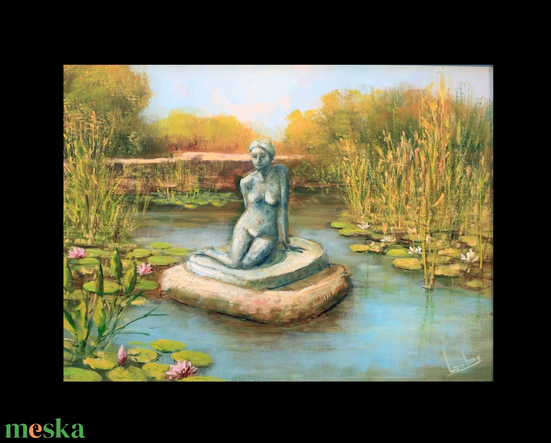 Lantos György: Margit-szigeti szobor - művészet - festmény - olajfestmény - Meska.hu