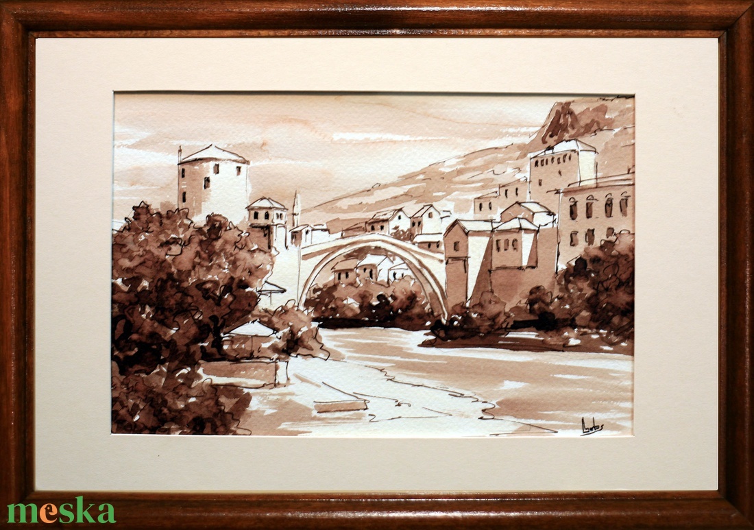 Lantos György: Mostar - művészet - grafika & illusztráció - tus - Meska.hu
