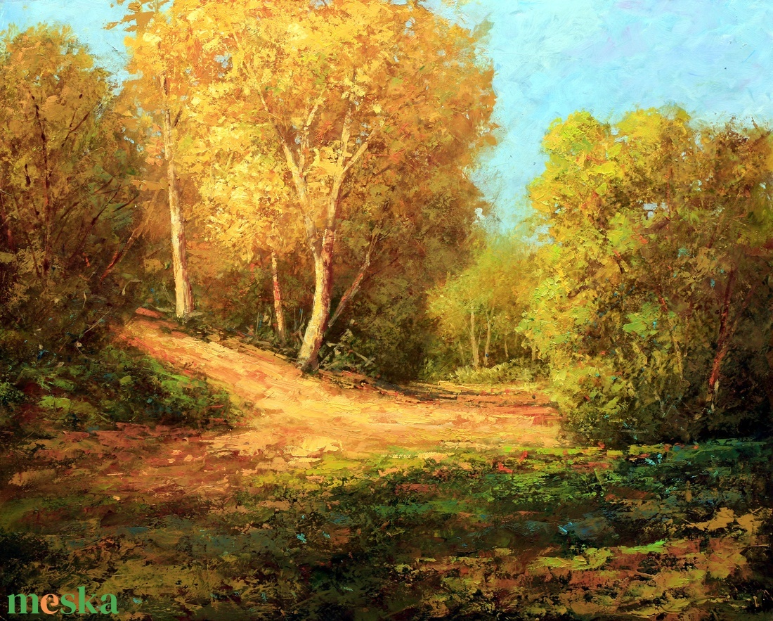 Lantos György: Őszi napsütés 40x50 cm - művészet - festmény - olajfestmény - Meska.hu