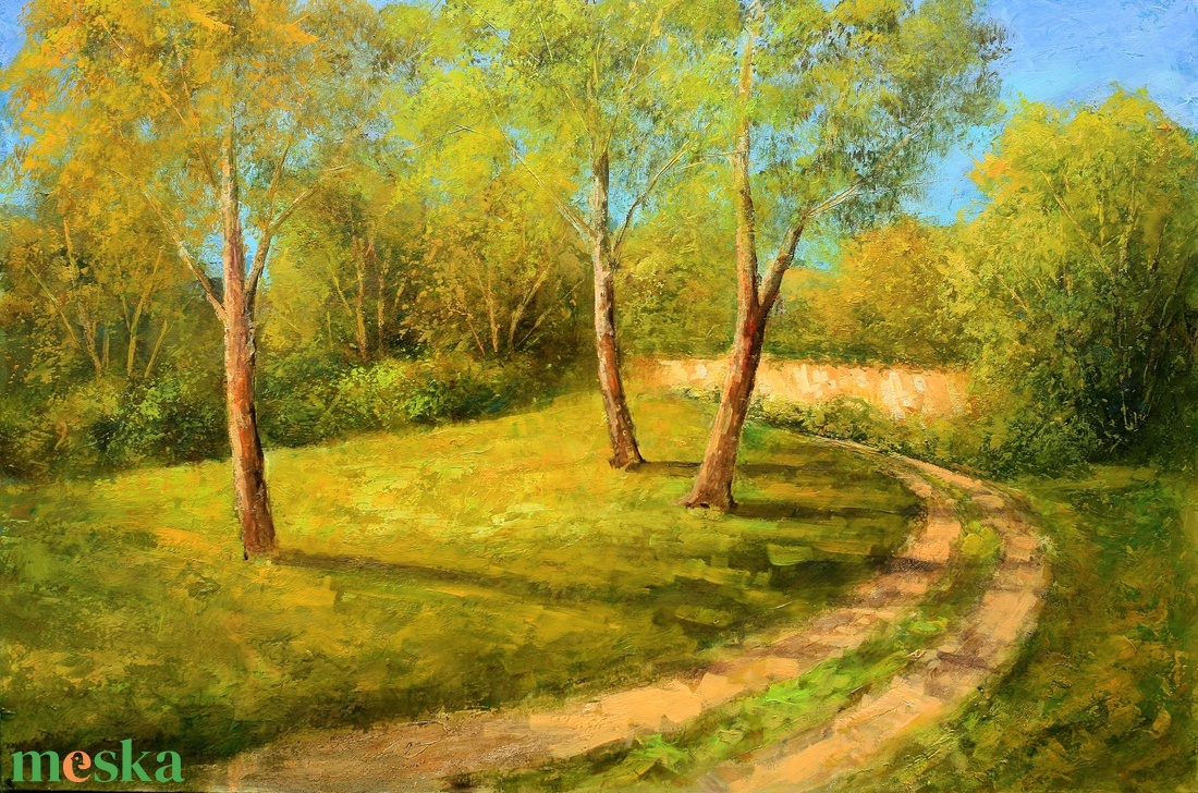 Lantos György: Nyár 40x60 cm - művészet - festmény - olajfestmény - Meska.hu